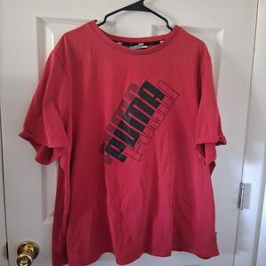 Puma Men's Coral Red Short Sleeve Graphic Tee